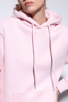 Antioch-Pembe Kapüşonlu Basic Kadın Sweatshirt-Sweatshirt-5-roqelvaxirum.shop