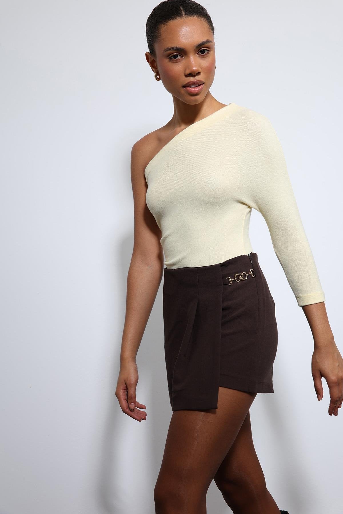 Antioch-Sarı Asimetrik Yaka Top-Top-3-roqelvaxirum.shop
