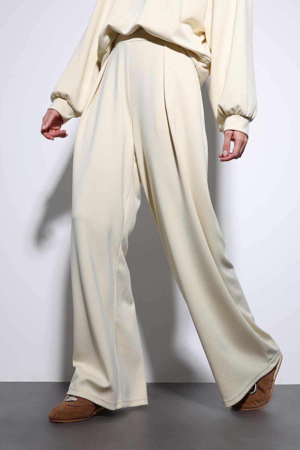 Antioch-Sarı Geniş Paça Relaxed Kadın Takım-Takım-4-roqelvaxirum.shop