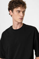 Antioch-Siyah Crop Fit Erkek T Shirt-T-Shirts-4-roqelvaxirum.shop