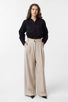 Antioch-Siyah Crop Poplin Kadın Gömlek-Gömlek-2-roqelvaxirum.shop