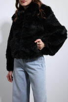 Antioch-Siyah Peluş Görünümlü Mont-Mont-4-roqelvaxirum.shop