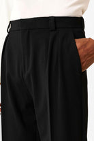 Antioch-Siyah Yüksek Bel Pileli Relaxed Fit Baggy Erkek Pantolon-Pantolon-5-roqelvaxirum.shop