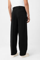 Antioch-Siyah Yüksel Bel Relax Fit Pileli Erkek Pantolon-Kumaş Pantolon-5-roqelvaxirum.shop