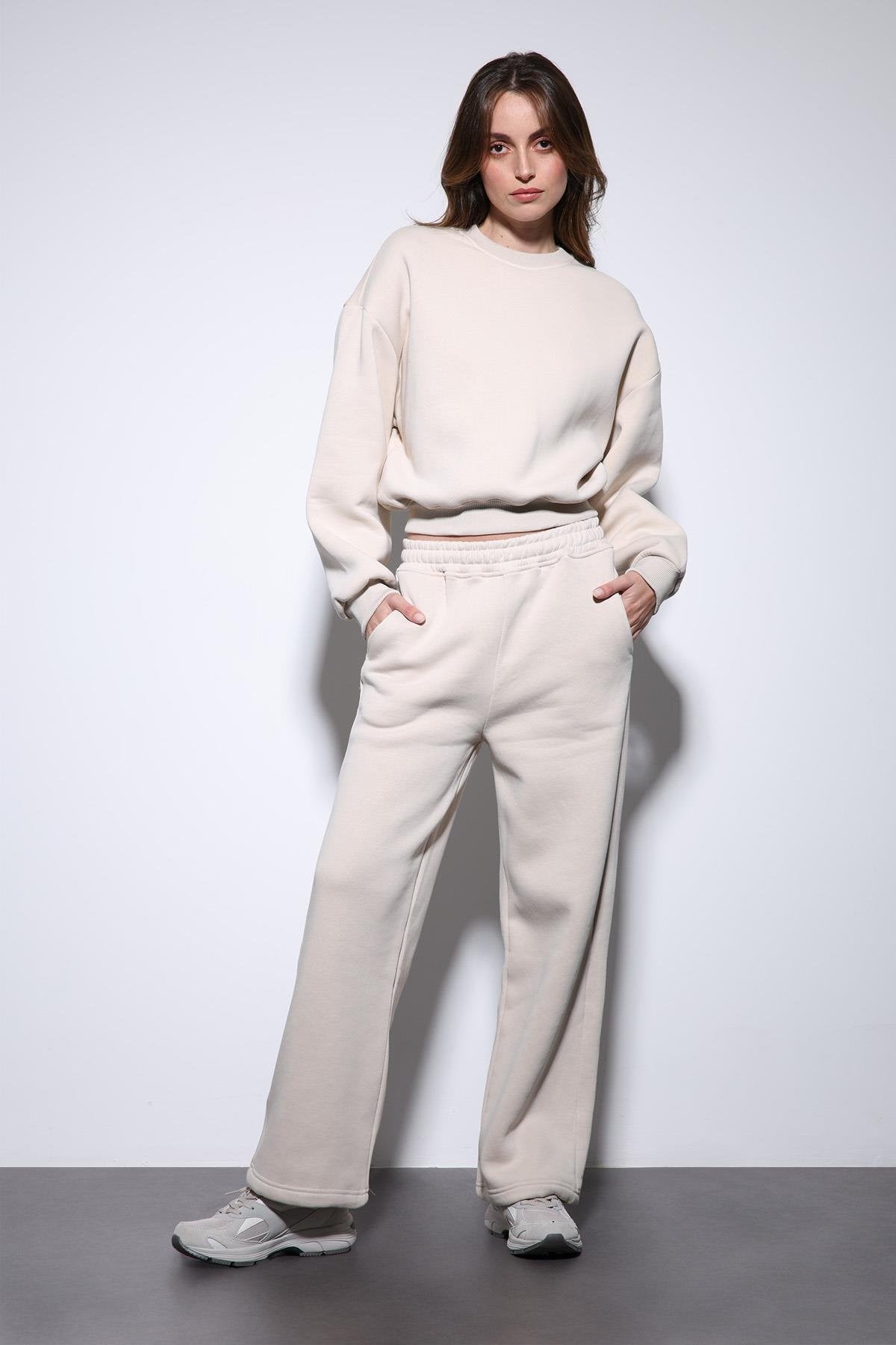Antioch-Taş Basic Kadın Sweatshirt-Sweatshirt-1-roqelvaxirum.shop