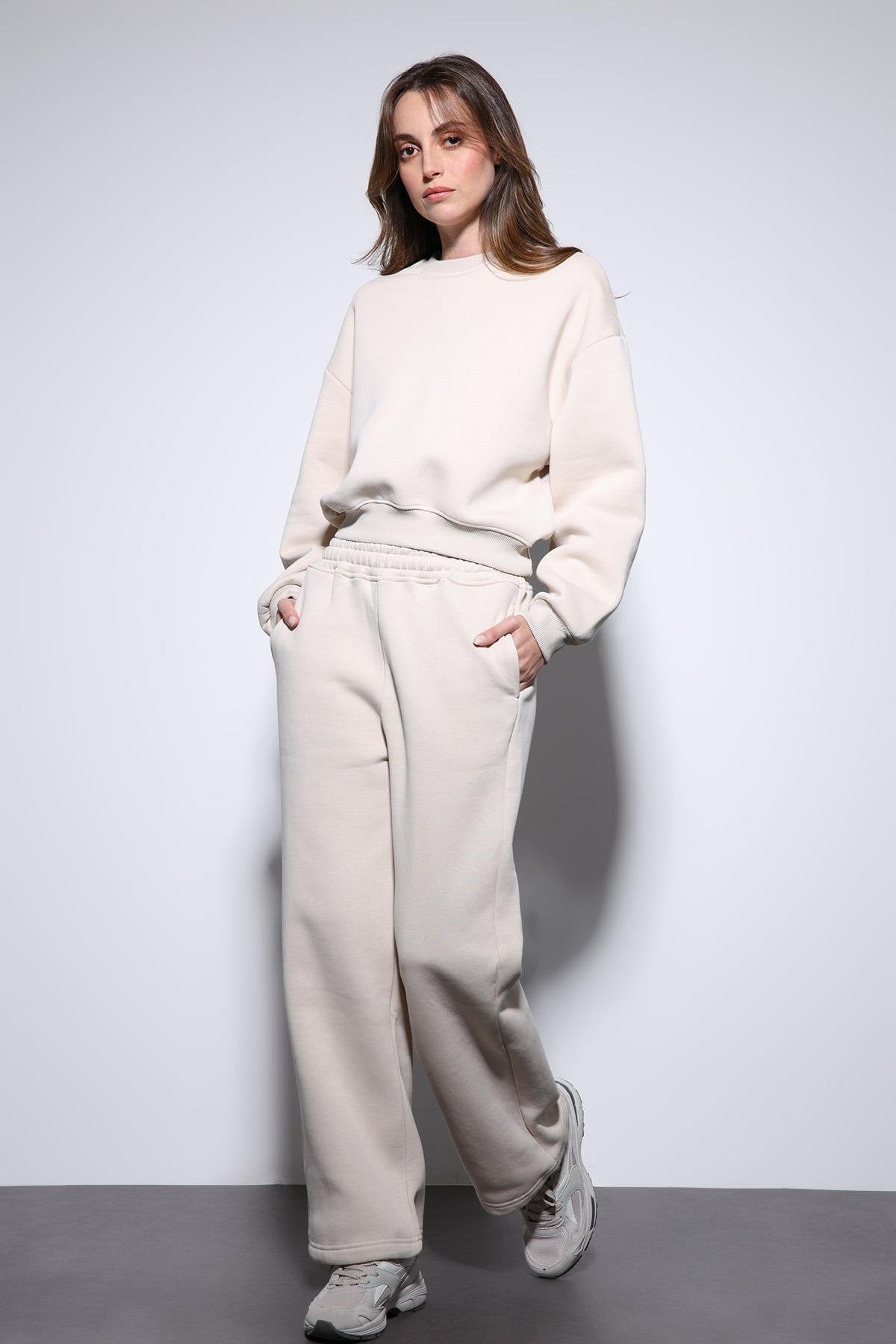 Antioch-Taş Basic Kadın Sweatshirt-Sweatshirt-2-roqelvaxirum.shop