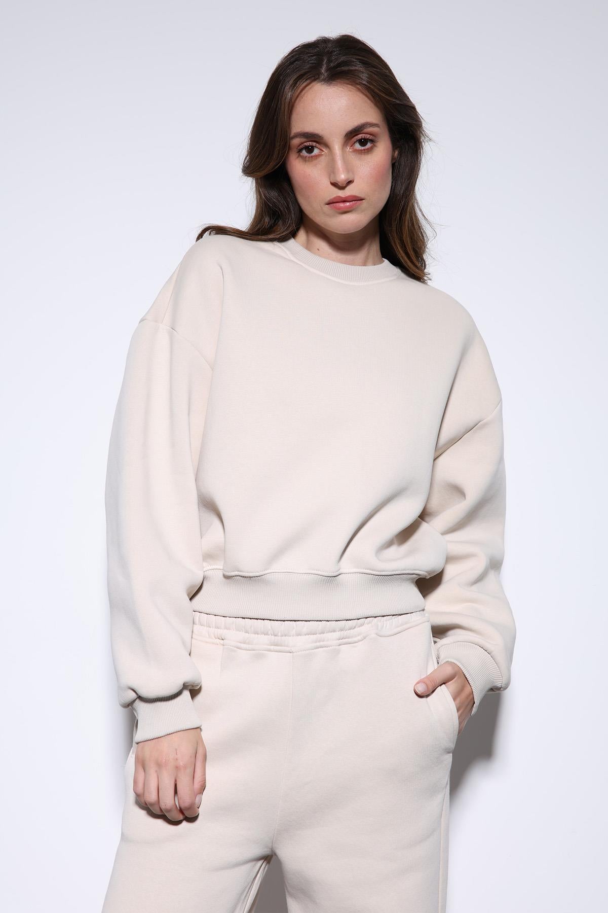 Antioch-Taş Basic Kadın Sweatshirt-Sweatshirt-3-roqelvaxirum.shop