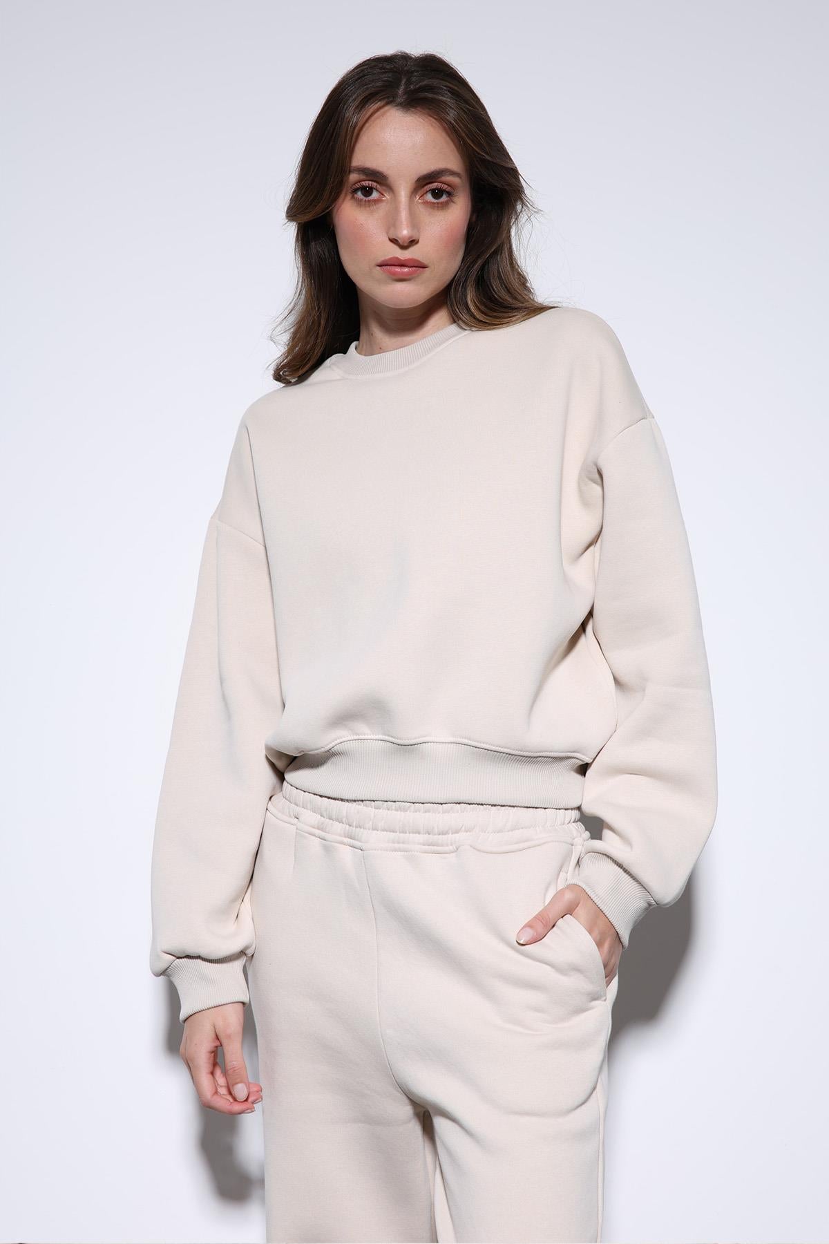 Antioch-Taş Basic Kadın Sweatshirt-Sweatshirt-4-roqelvaxirum.shop