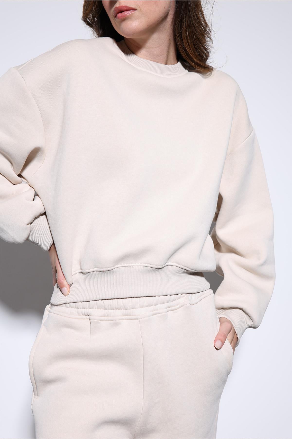 Antioch-Taş Basic Kadın Sweatshirt-Sweatshirt-6-roqelvaxirum.shop