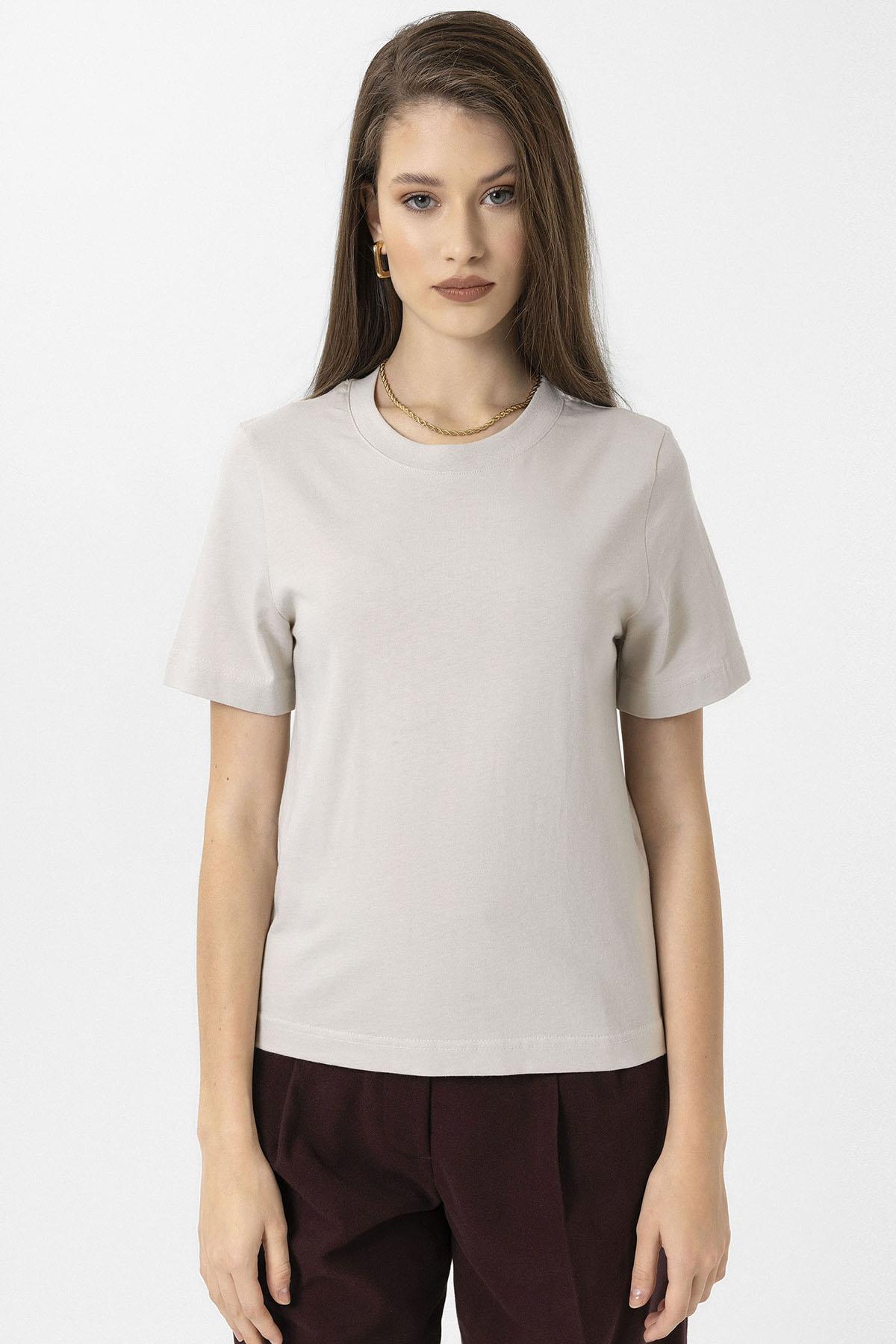 Antioch-Taş Kadın Bisiklet Yaka Basic T Shirt-T-Shirts-1-roqelvaxirum.shop