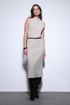 Antioch-Antioch Taş Kemer Detaylı Kadın Midi Elbise-Elbise-2-roqelvaxirum.shop
