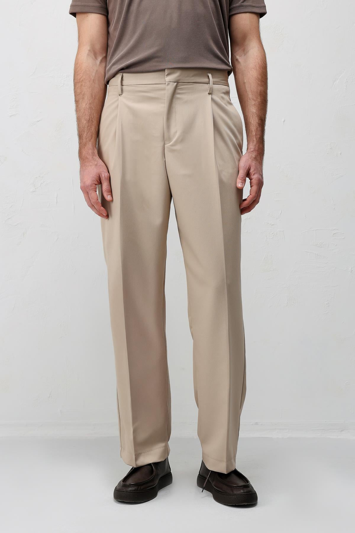 Antioch Taş Relaxed Fit Pileli Erkek Pantolon