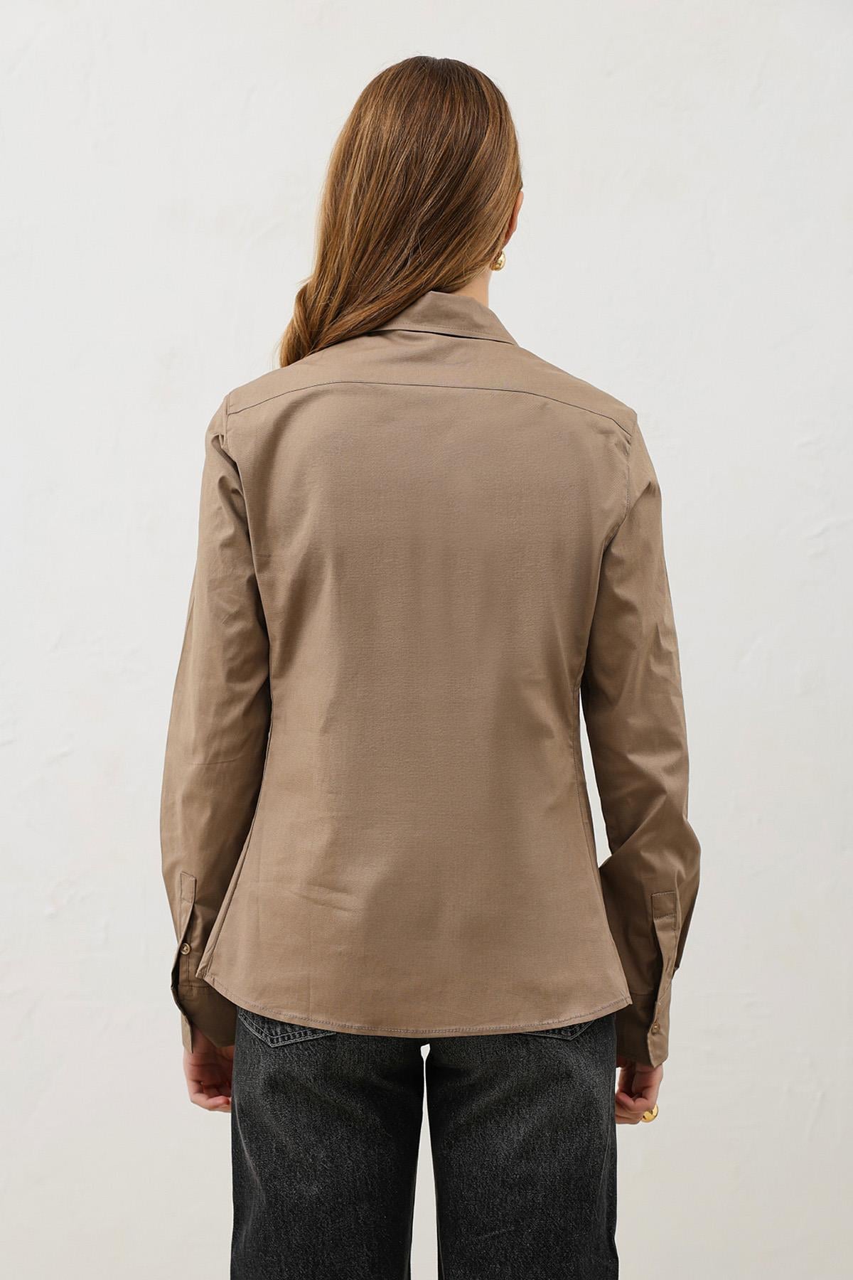 Antioch Vizon Basic Slim Fit Kadın Gömlek