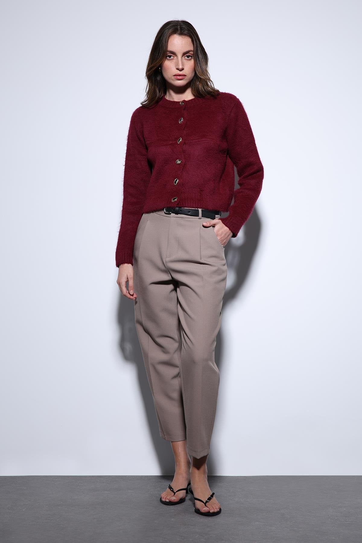 Antioch-Antioch Vizon Pensli Kadın Pantolon-Kumaş Pantolon-1-roqelvaxirum.shop