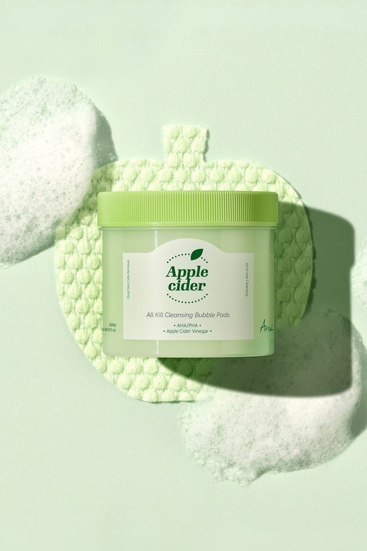 Ariul Apple Cider All Kill Cleansing Bubble Pads 60 Pads - Elma Sirkeli Sebum Dengeleyici & Peeling Etkili Temizleyici Ped