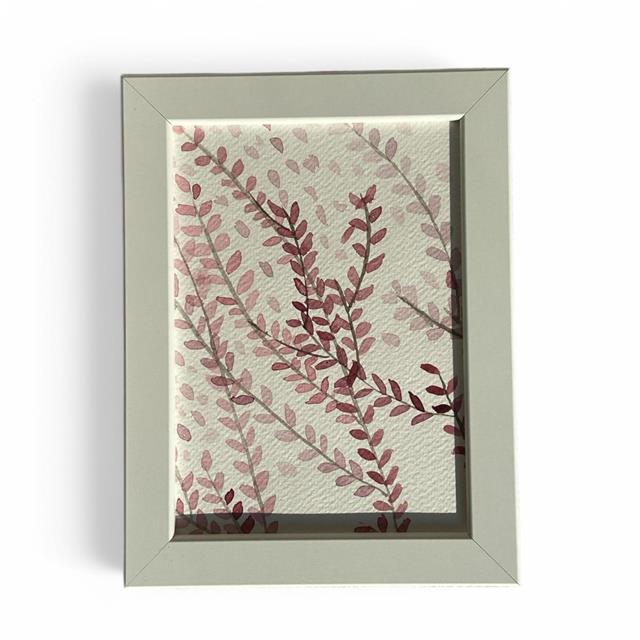 Art Projects-Pink Leaves Suluboya El Yapımı Çerçeveli Resim-Resim-1-roqelvaxirum.shop