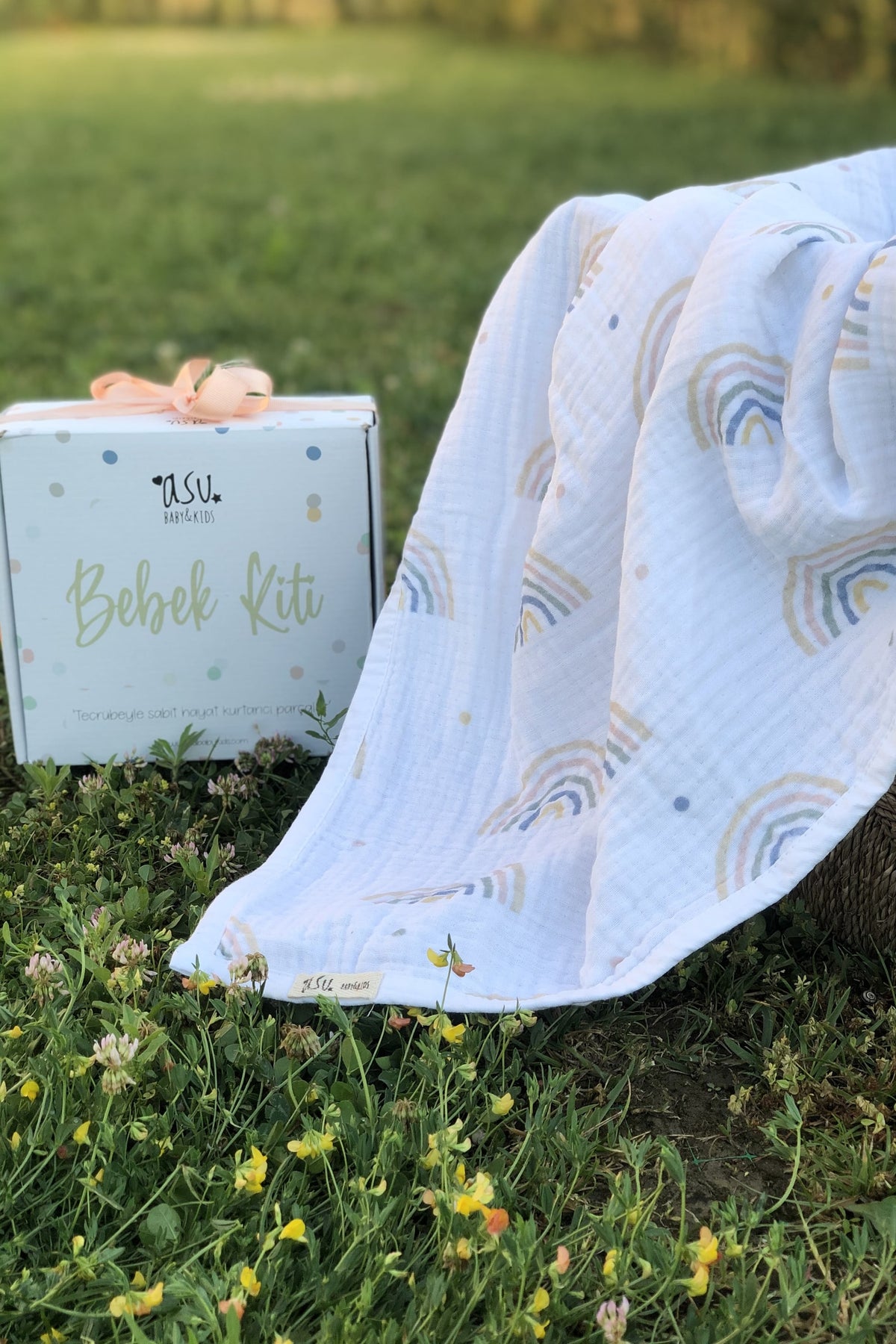 Asu Baby&Kids-Pastel Rainbow Organik 4 Kat Müslin Battaniye-Müslin Bebek Örtüsü-1-roqelvaxirum.shop