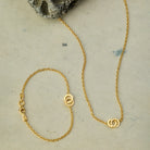 Couple Octagon Necklace In Gold