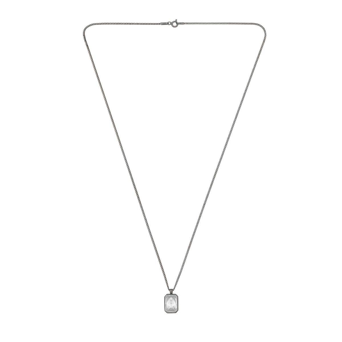 White Baguette Necklace In Oxide