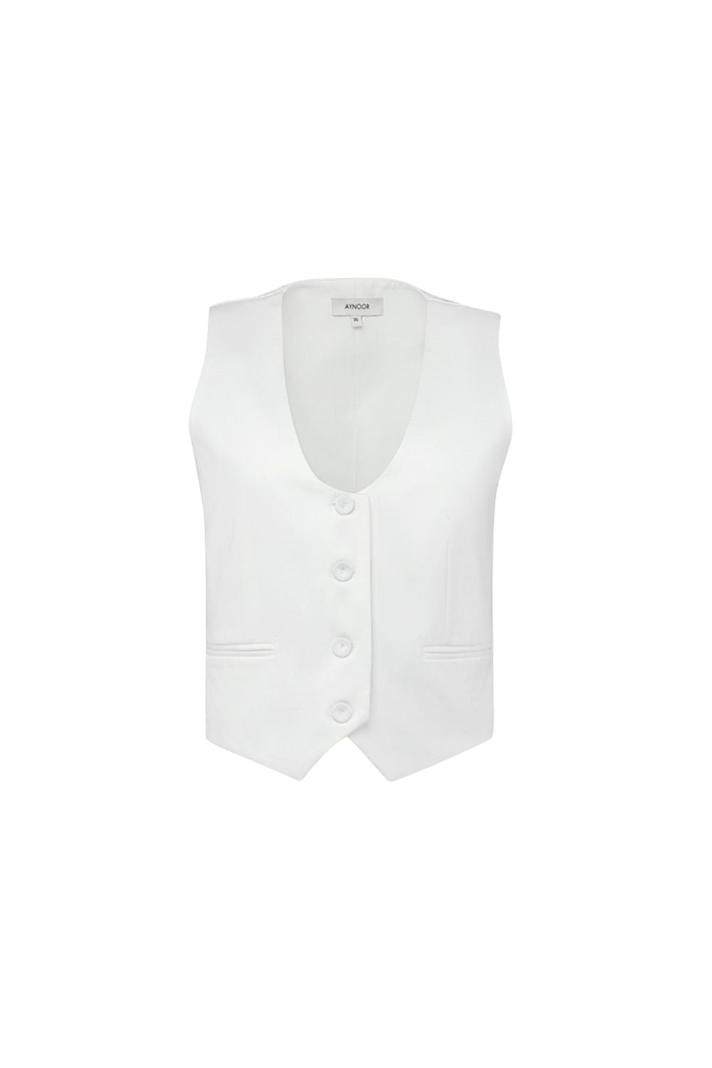 Aynoor-Lenora White Vest-Yelek-1-roqelvaxirum.shop