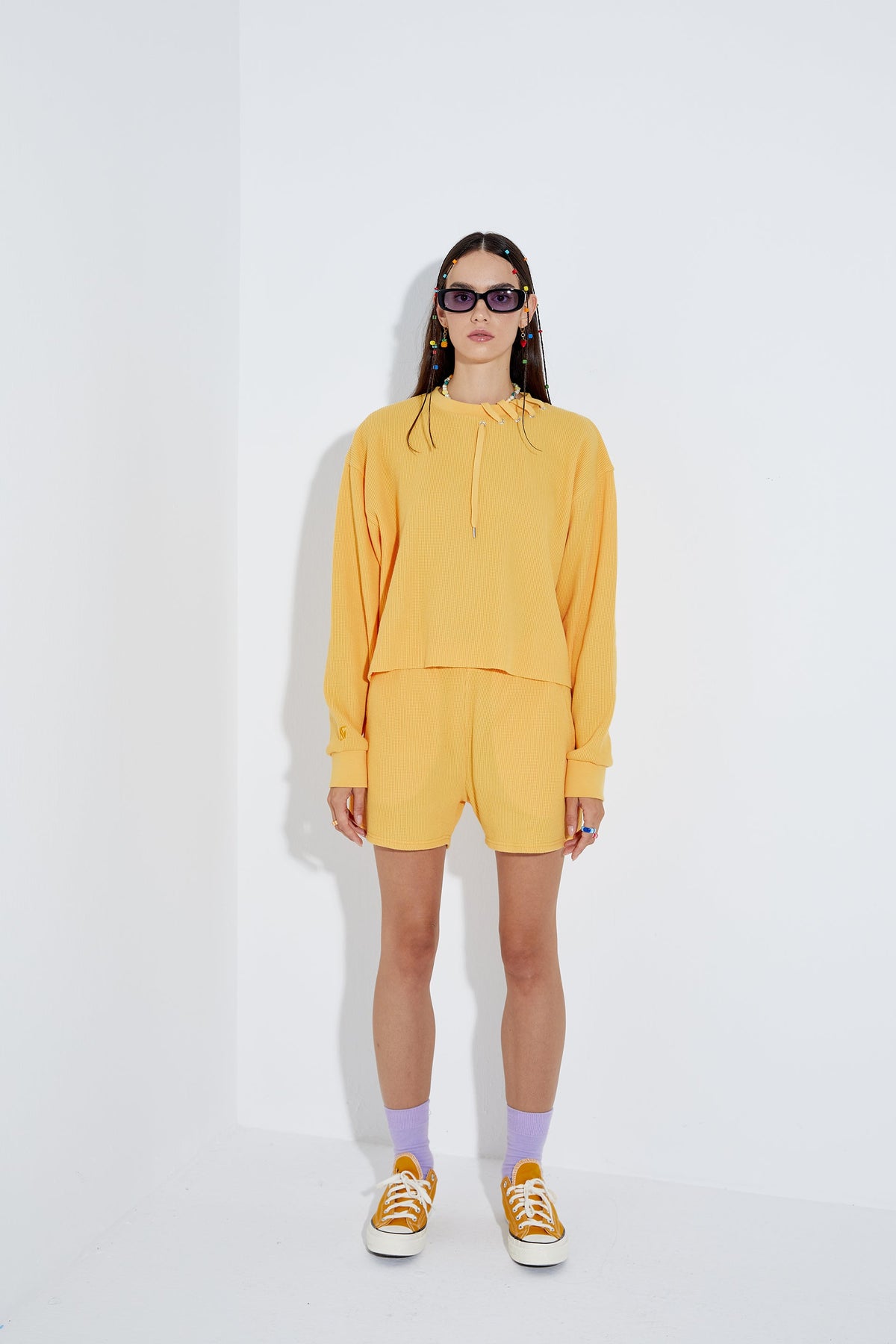 Waffle Sweatshirt - Sarı