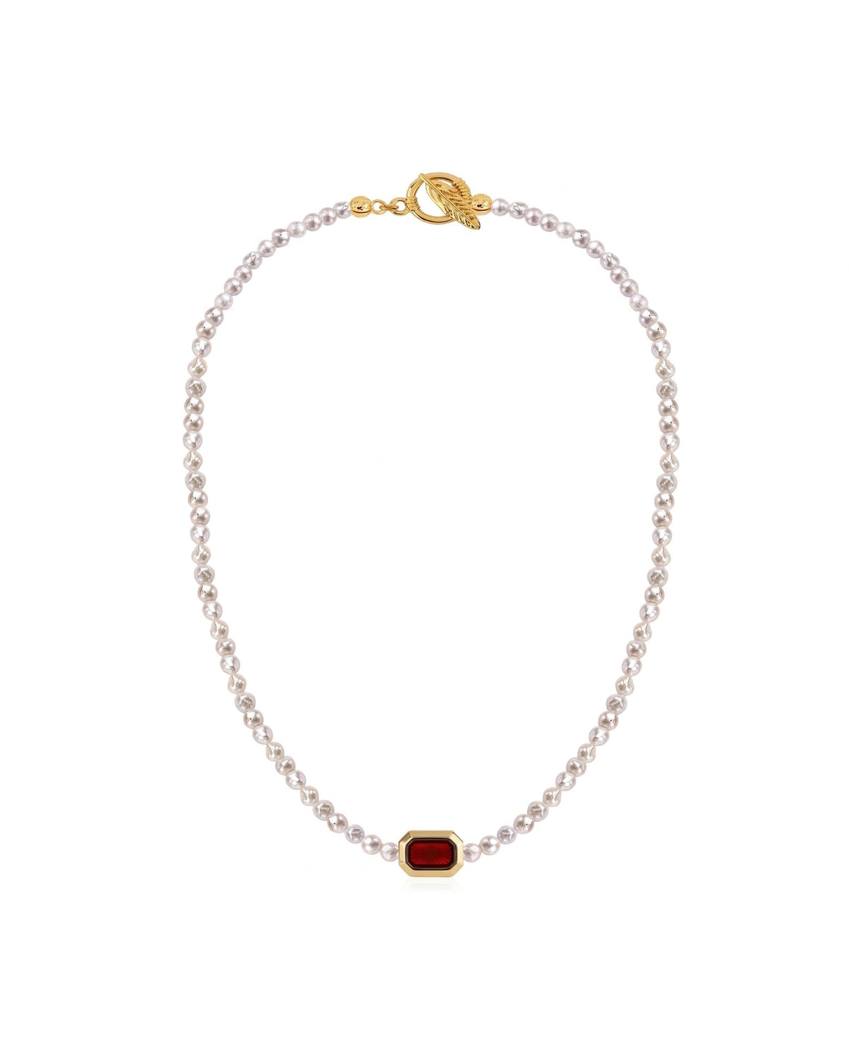 Romy Pearl Red Necklace