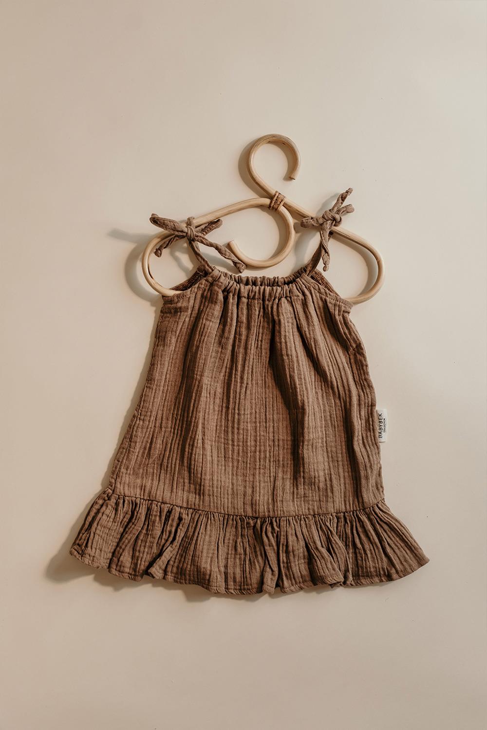 Babybek-Kahverengi Müslin Elbise-Çocuk Elbise & Tulum-3-roqelvaxirum.shop