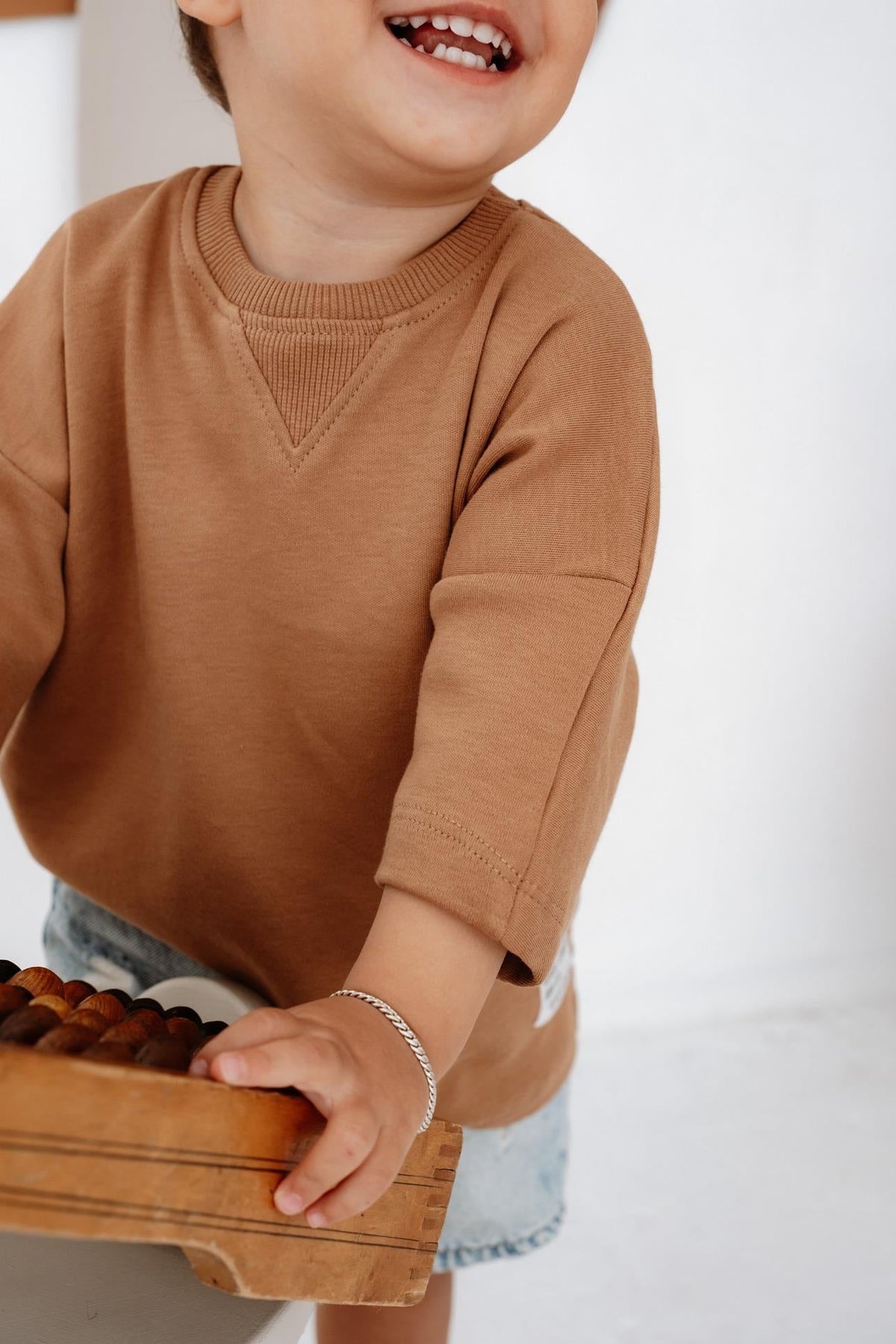 Babybek-Premium Oversize Unisex Çocuk Kahverengi T Shirt-T-Shirts-10-roqelvaxirum.shop