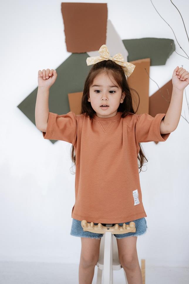 Babybek-Premium Oversize Unisex Çocuk Kiremit T Shirt-T-Shirts-4-roqelvaxirum.shop