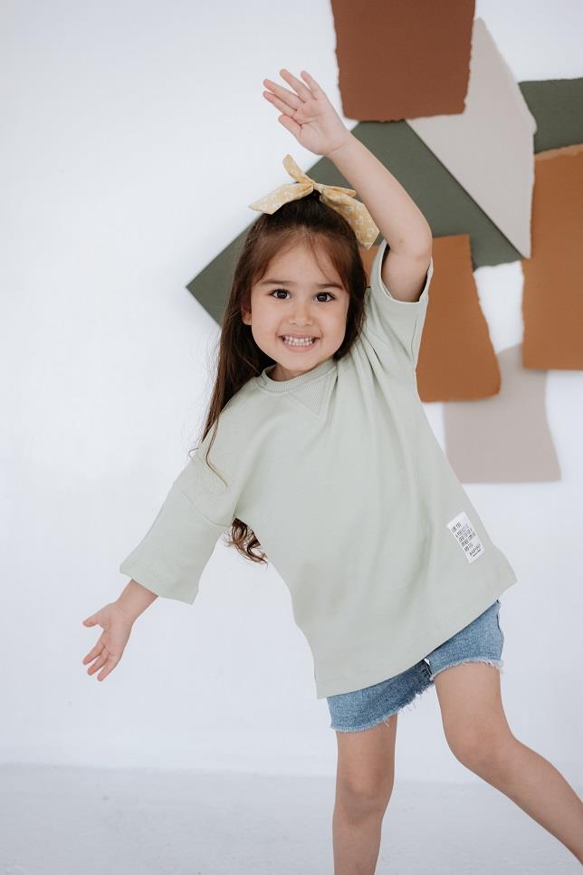 Babybek-Premium Oversize Unisex Çocuk Su Yeşili T Shirt-T-Shirts-4-roqelvaxirum.shop