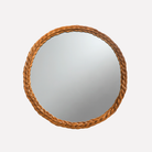 Treccia Doğal Rattan Örgülü Oval Ayna