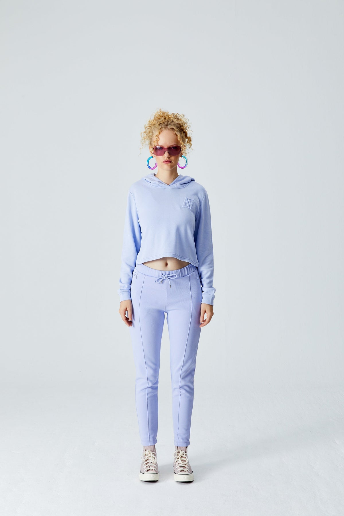 Arkası Açık Sweatshirt - Lila
