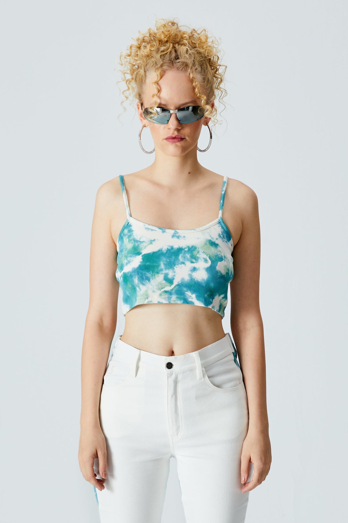 Batik Tank Top - Yeşil/Beyaz