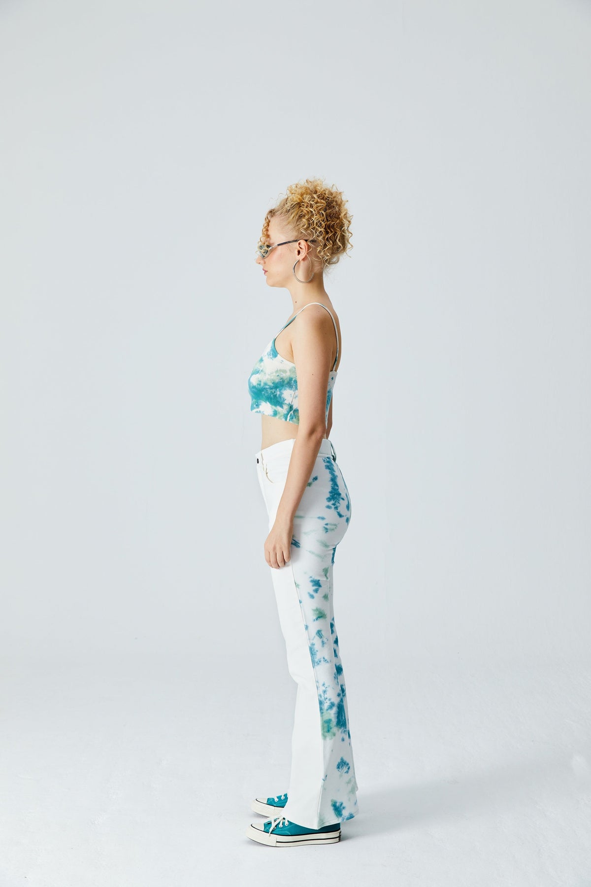 Batik Tank Top - Yeşil/Beyaz