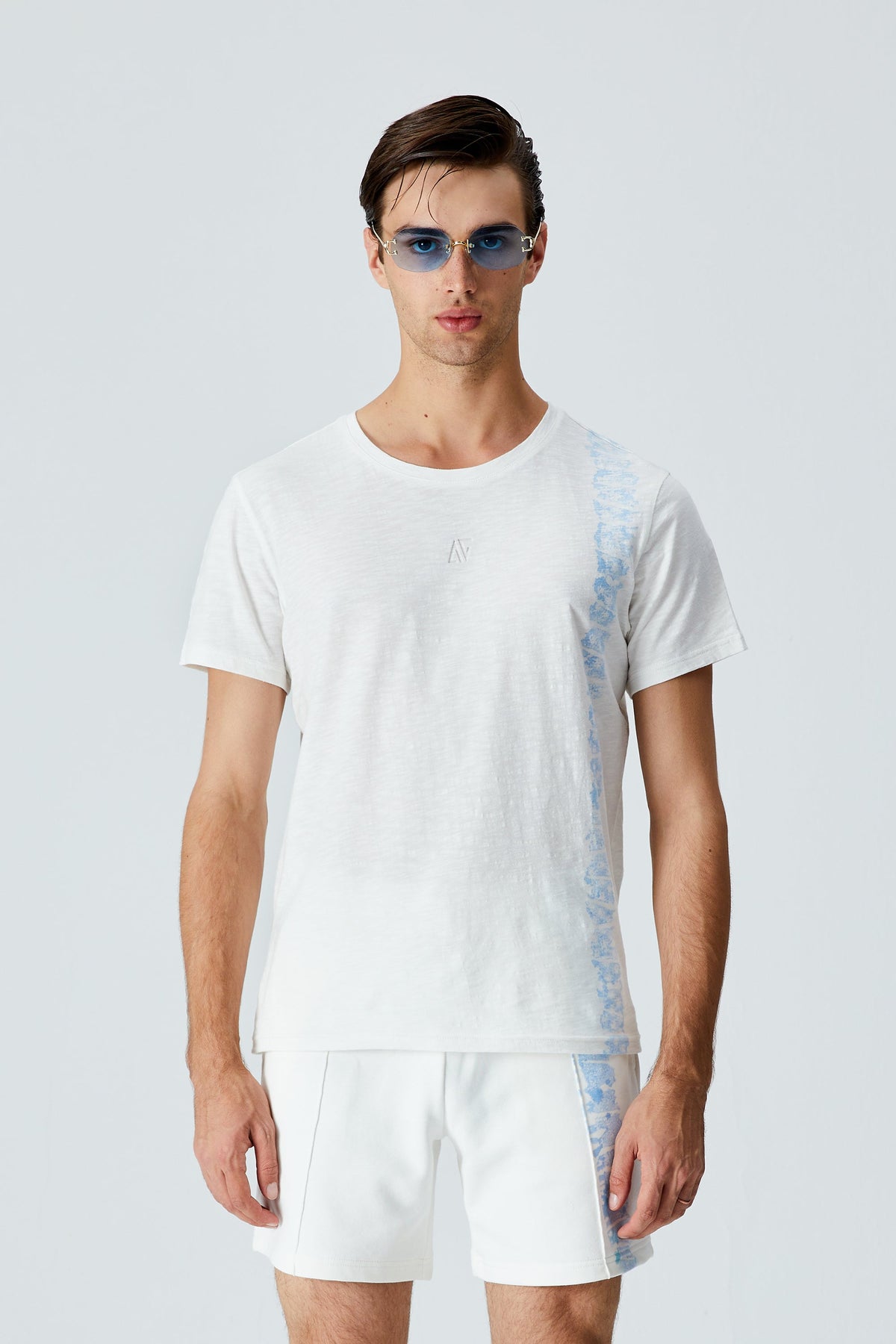 Batik T-Shirt - Beyaz/Mavi