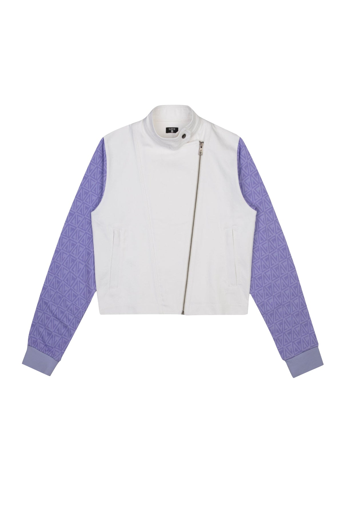 Denim Ceket - Beyaz/Mor