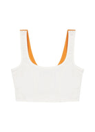 Denim Tank Top - Beyaz/Turuncu