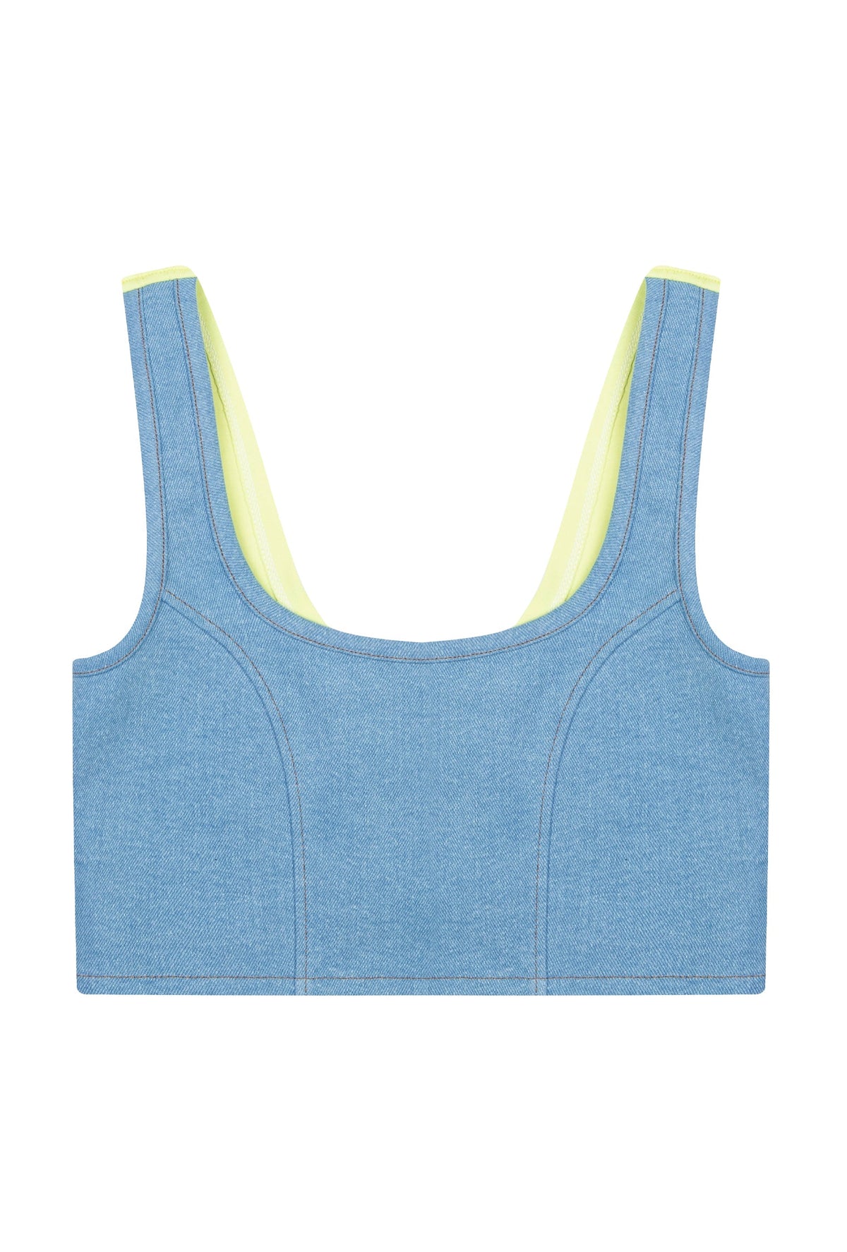 Denim Tank Top -Yeşil/Sarı