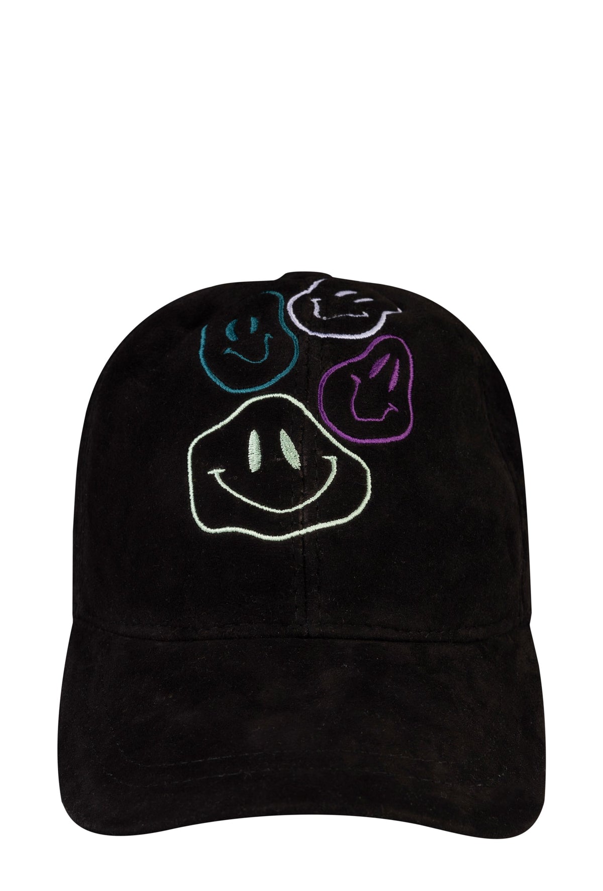 Smiley Süet Deri Şapka