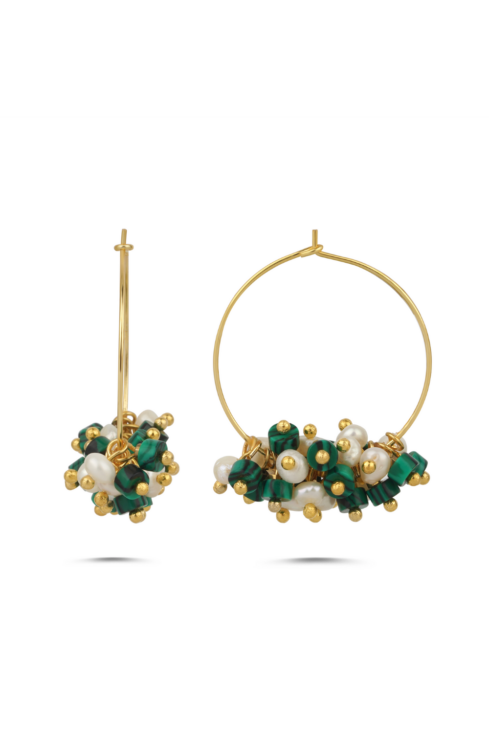 Berrin Özkan-Diana Malachite Pearl Earrings-Küpe-1-roqelvaxirum.shop