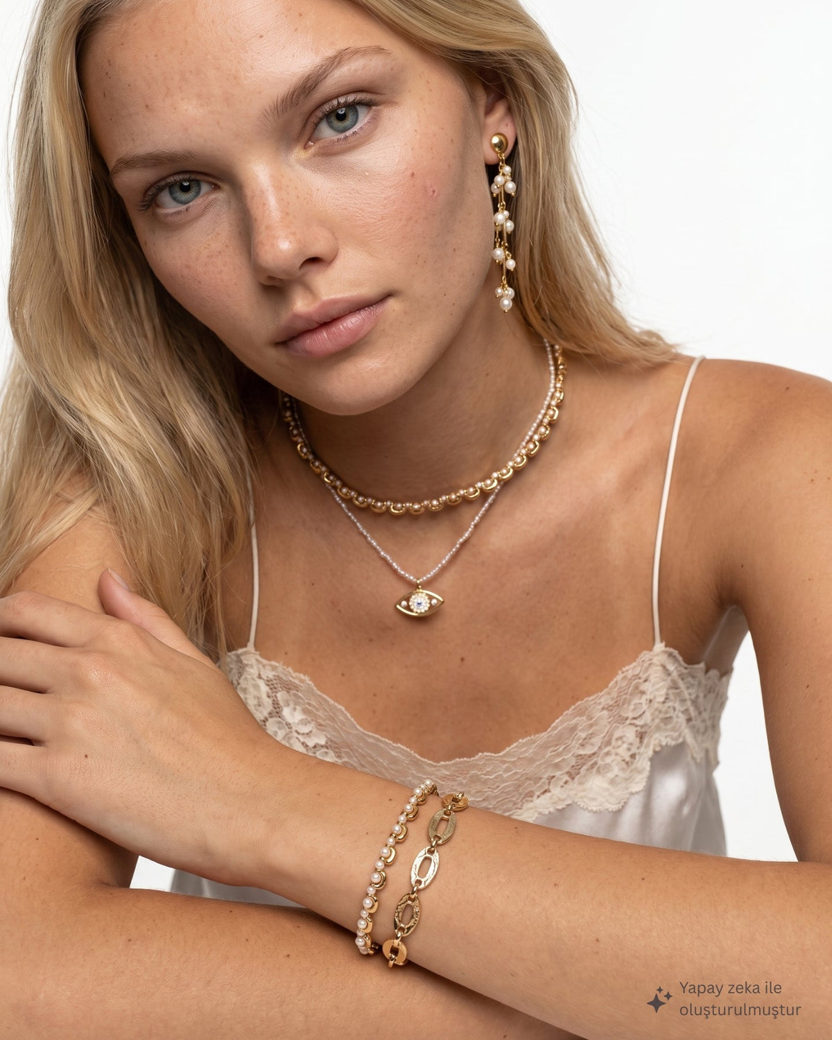 Elara Pearl Eye Necklace