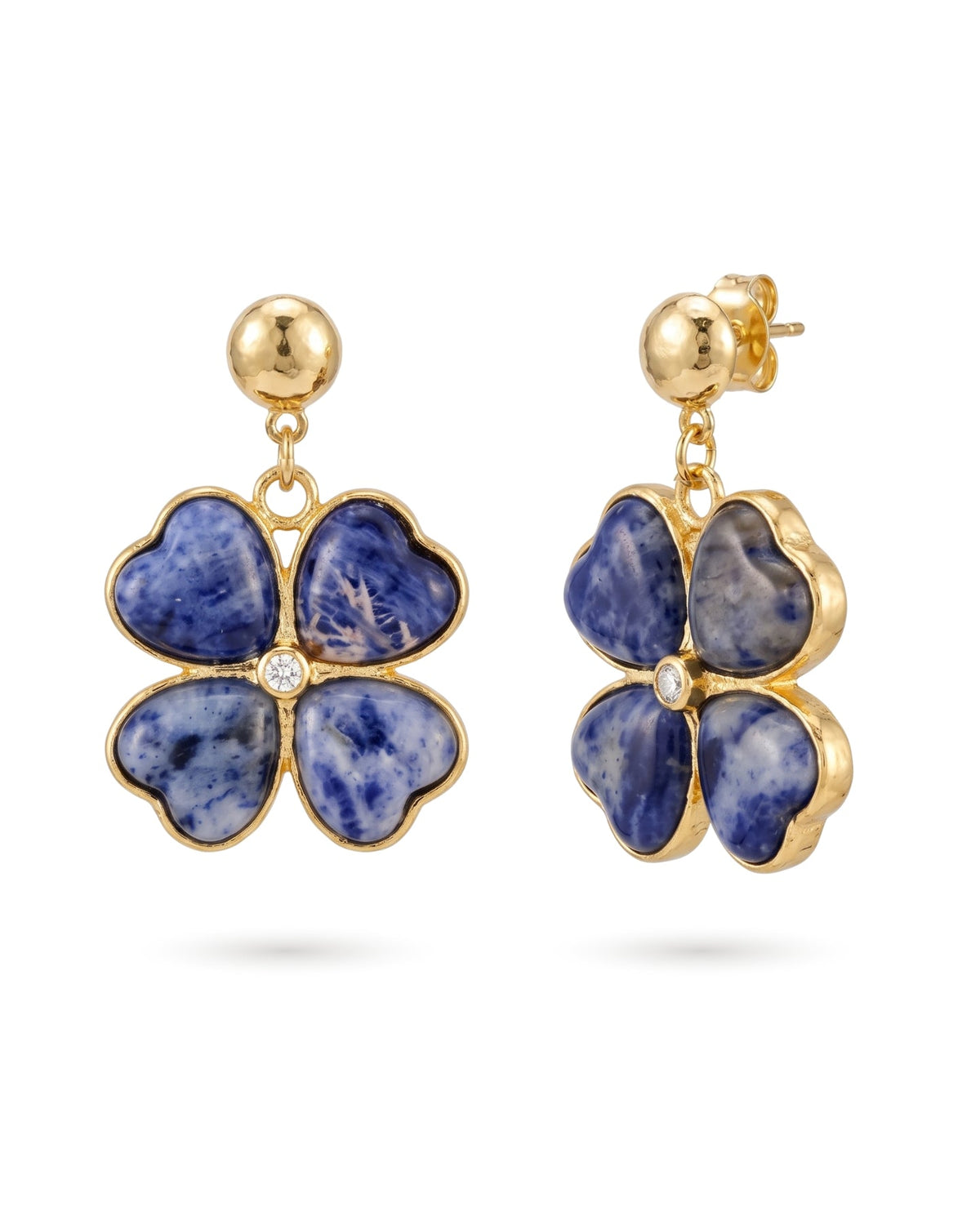 Garden Clover Lapis Earrings