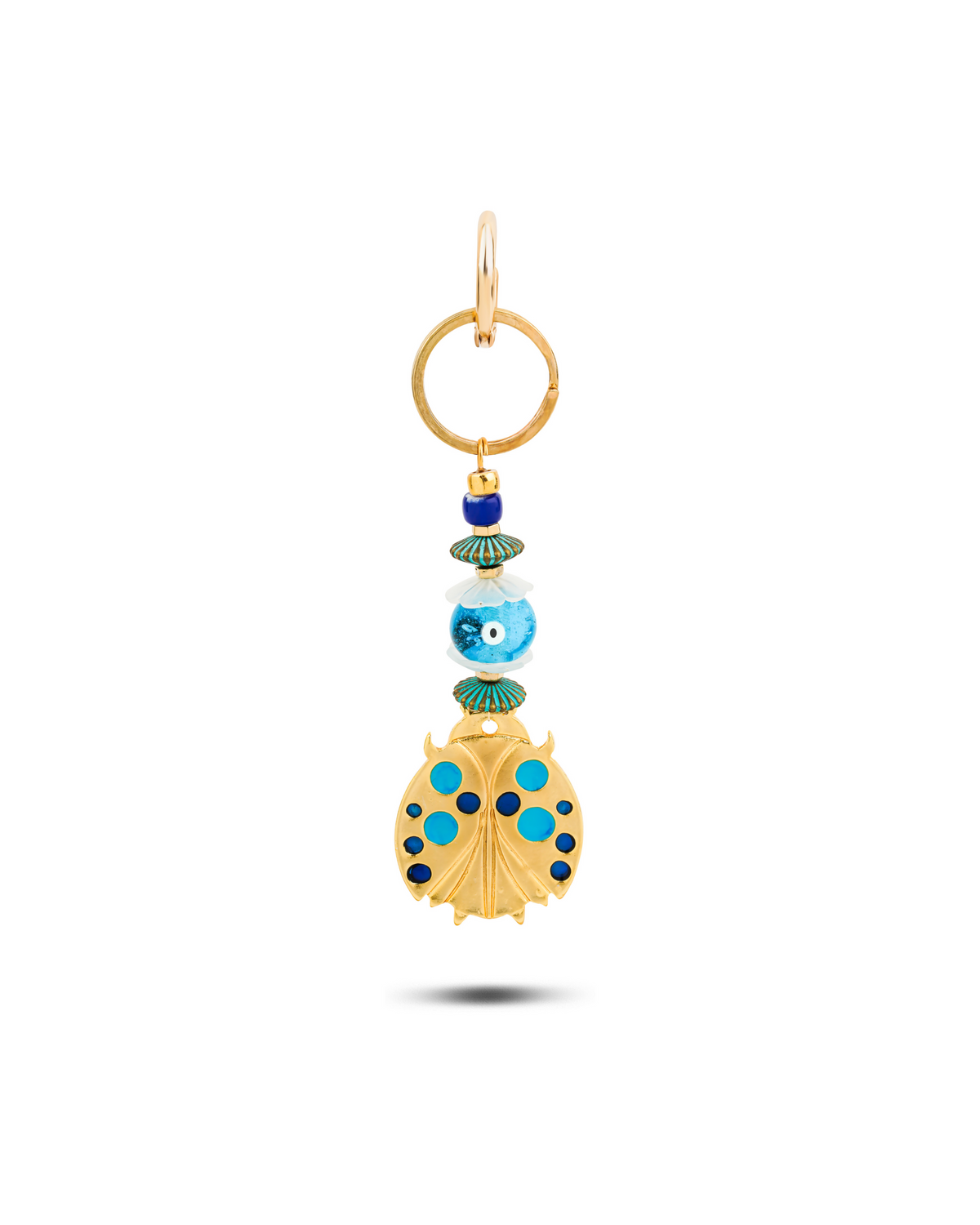 Berrin özkan-Nazar Dot Blue Key Chain / Bag Charm-Key Chain-1-roqelvaxirum.shop
