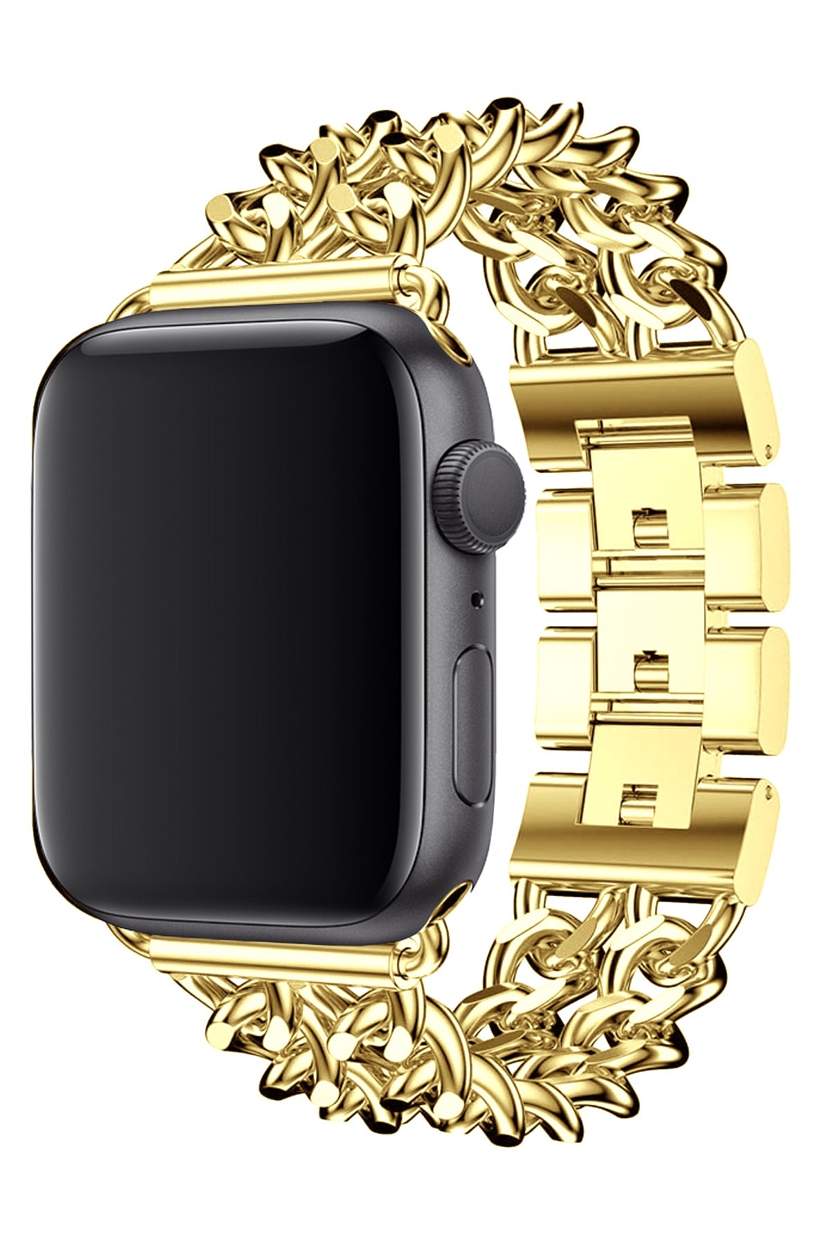 Apple Watch Uyumlu Çelik Zincir Loop Kordon Gold