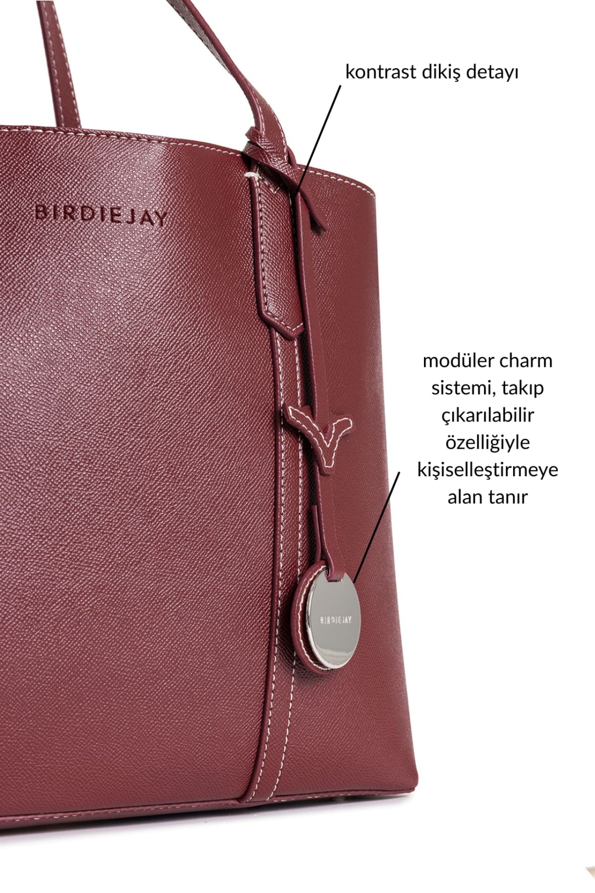 Birdiejay-Birdiebag Bordo Tote Bag-Bez Çanta-5-roqelvaxirum.shop
