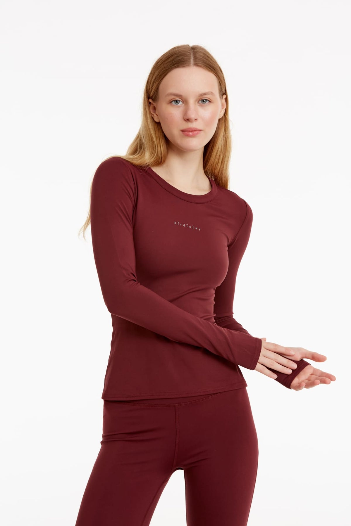 Birdiejay-Birdiesmooth Your New Go To Bordo Uzun Kollu T Shirt-T-Shirts-2-roqelvaxirum.shop