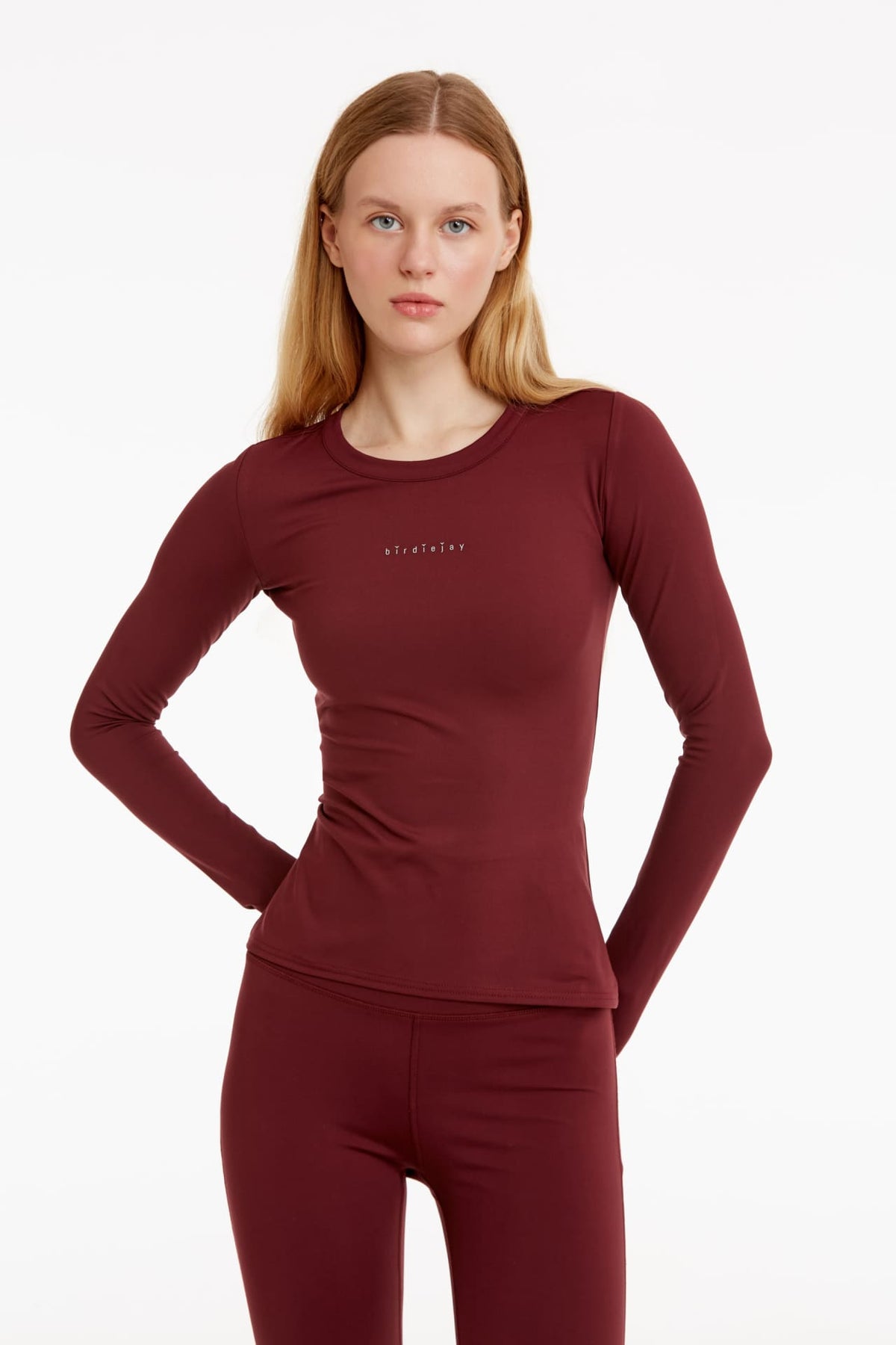 Birdiejay-Birdiesmooth Your New Go To Bordo Uzun Kollu T Shirt-T-Shirts-3-roqelvaxirum.shop