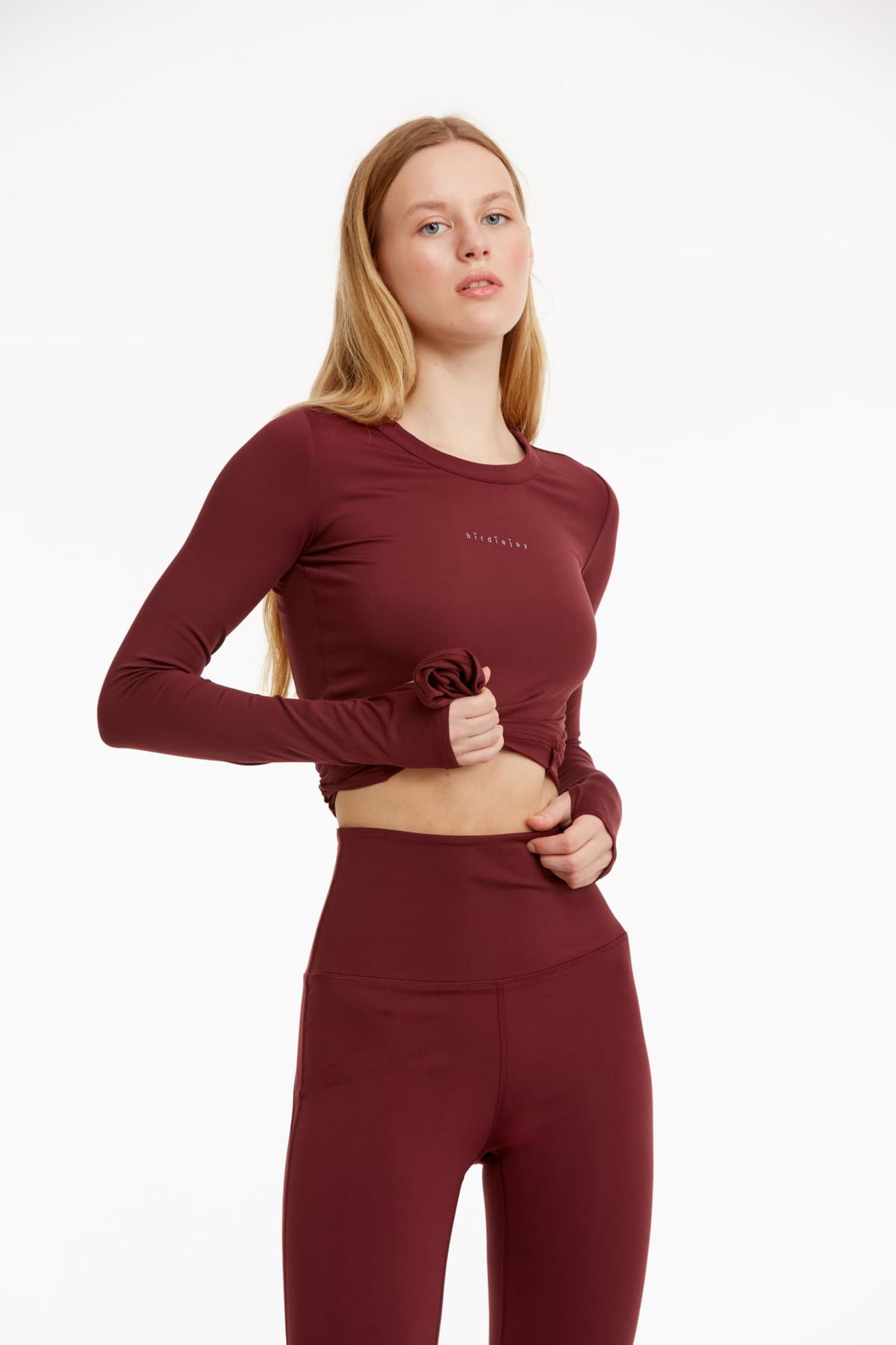 Birdiejay-Birdiesmooth Your New Go To Bordo Uzun Kollu T Shirt-T-Shirts-5-roqelvaxirum.shop