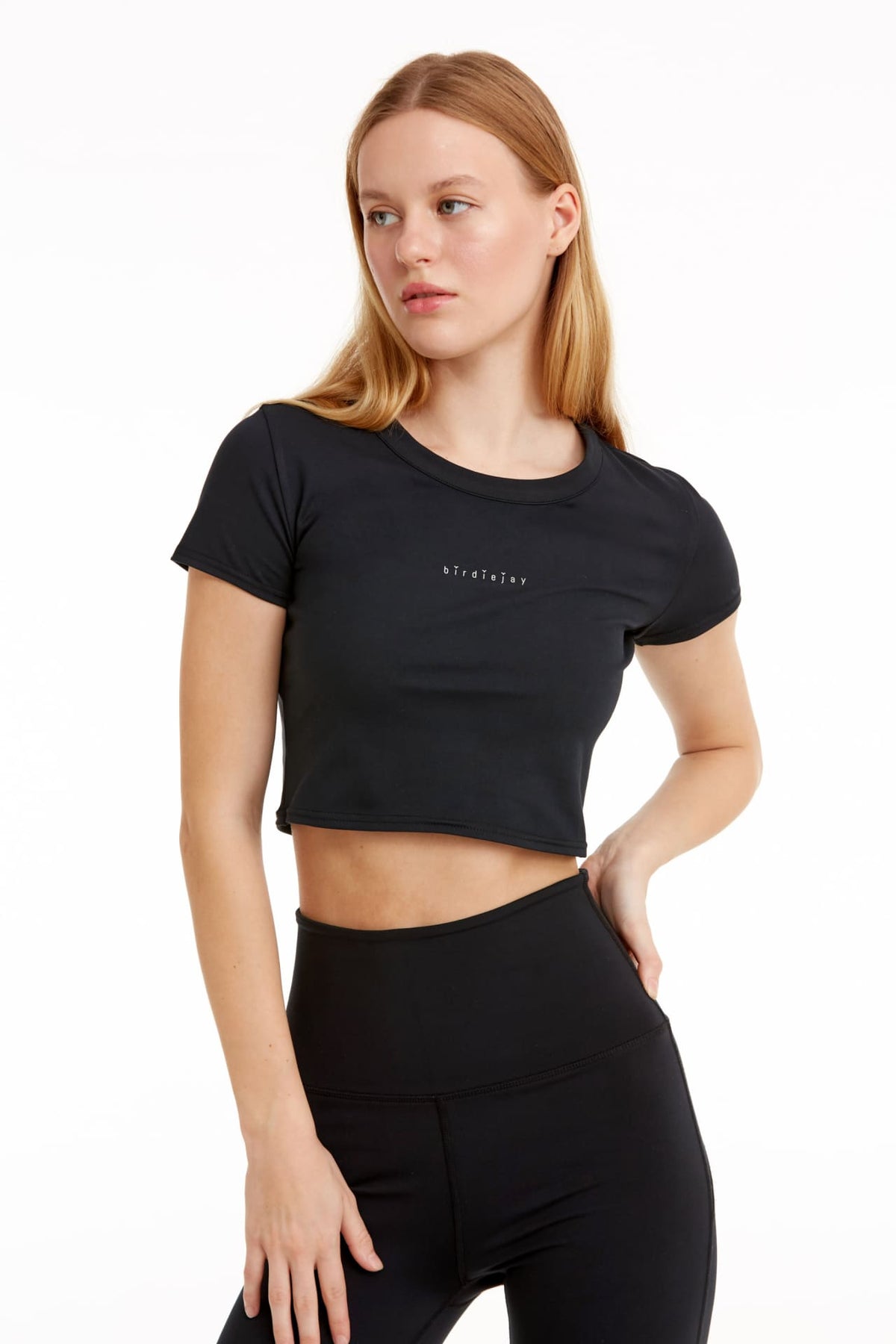 Birdiejay-Birdiesmooth Your New Go To Cropped Baby Tee Si̇yah Kısa Kollu Crop T Shirt-T-Shirts-1-roqelvaxirum.shop