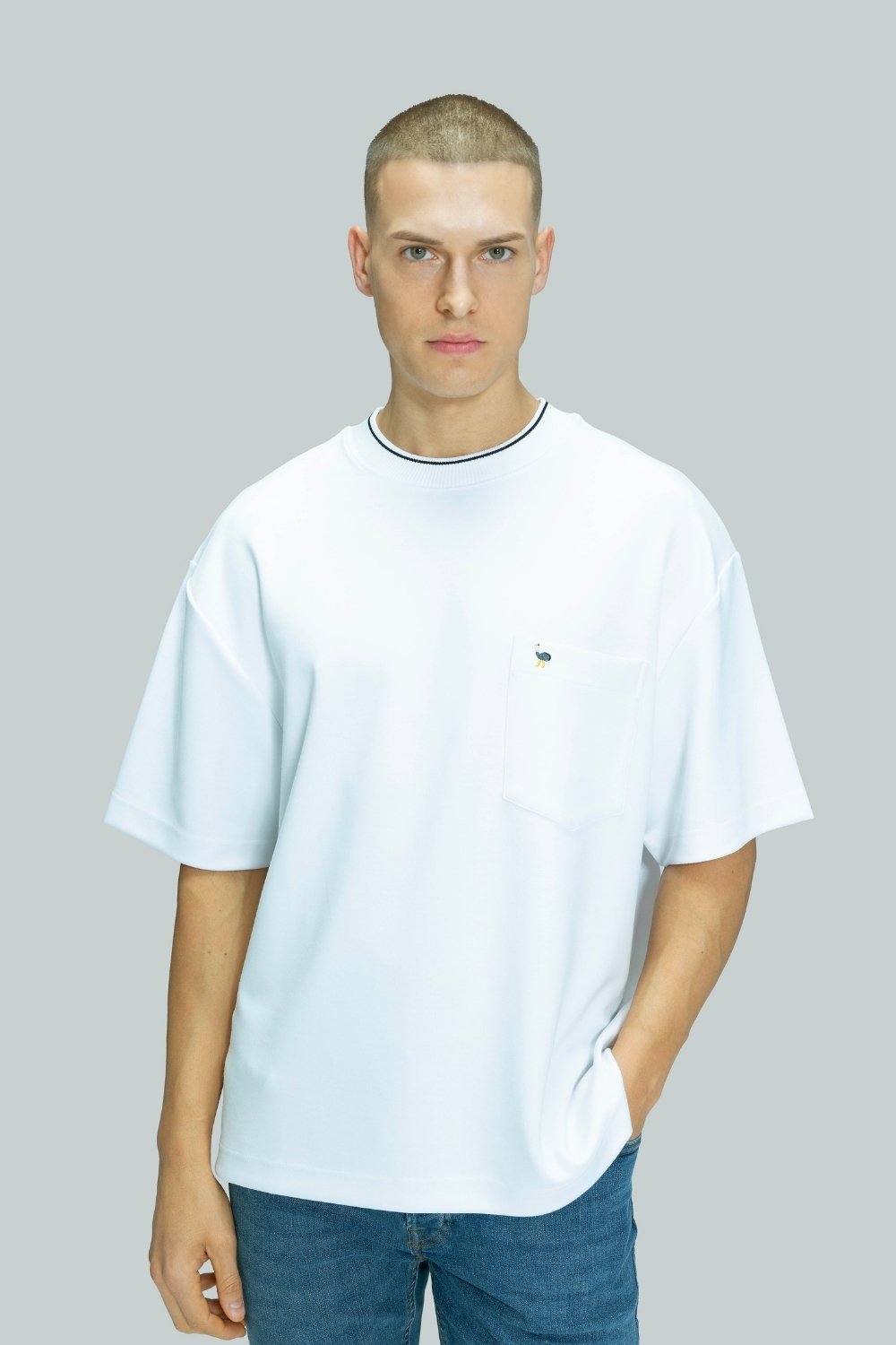 Blinky London-Erkek Boxy Kısakol Oversize Beyaz T-shirt-T-Shirts-2-roqelvaxirum.shop